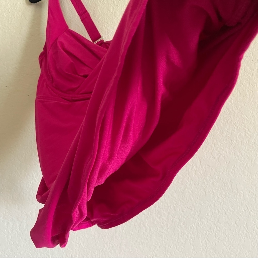 Birdsong woman’s tankini top 2X hot pink wired swim beach wear summer vacation - Picture 9 of 9